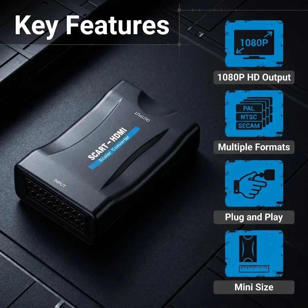 Converter Adapter with USB Cab - Scart To Hdmi recension och pris